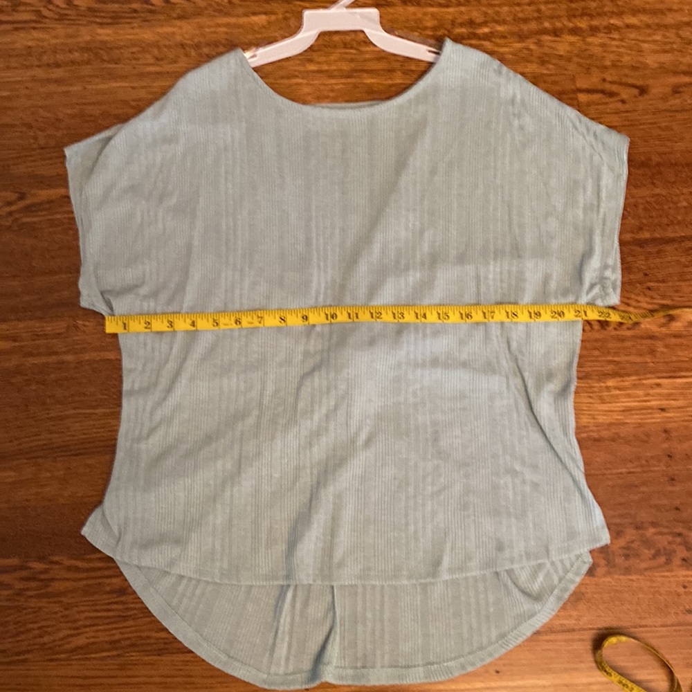 Blue Sage Open Back Ribbed Short Sleeve Top - Picture 12 of 16